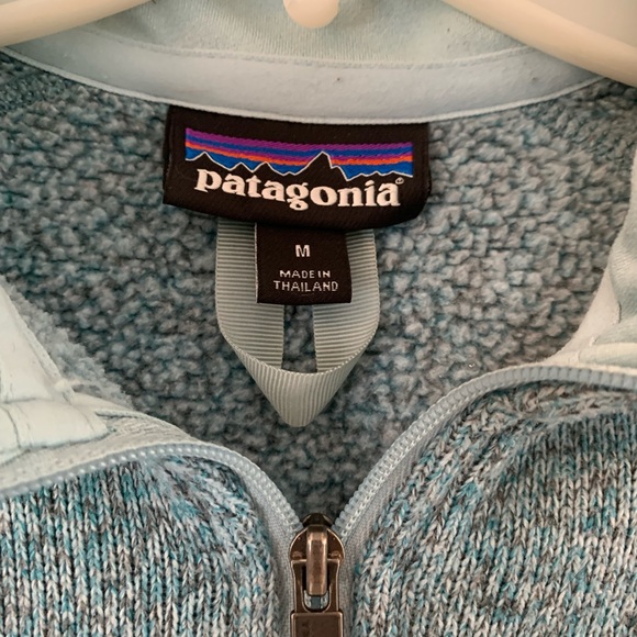 Patagonia M Better Sweater Steam Blue Quarter Zip Jacket EUC - Picture 5 of 15